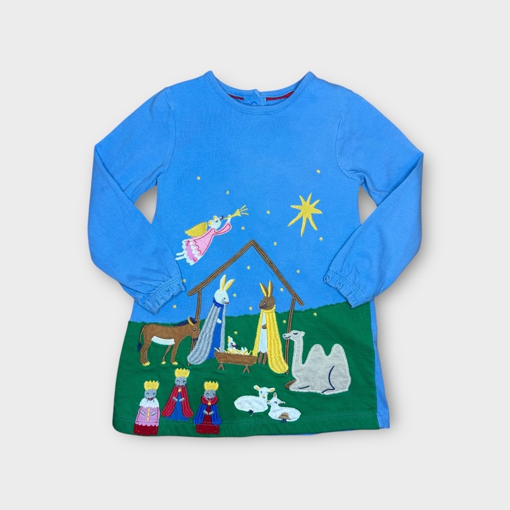 Mini Boden Holiday Nativity Tunic Applique & Legging Set - Picture 2 of 9